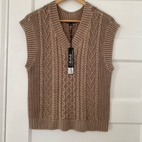 CHARLIE B Sweaters - NWT! Charlie B sweater vest in Truffle